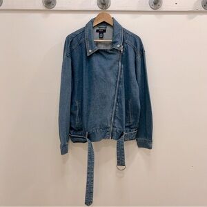 Denim by Flying Tomato denim jacket in asymmetrical vintage style